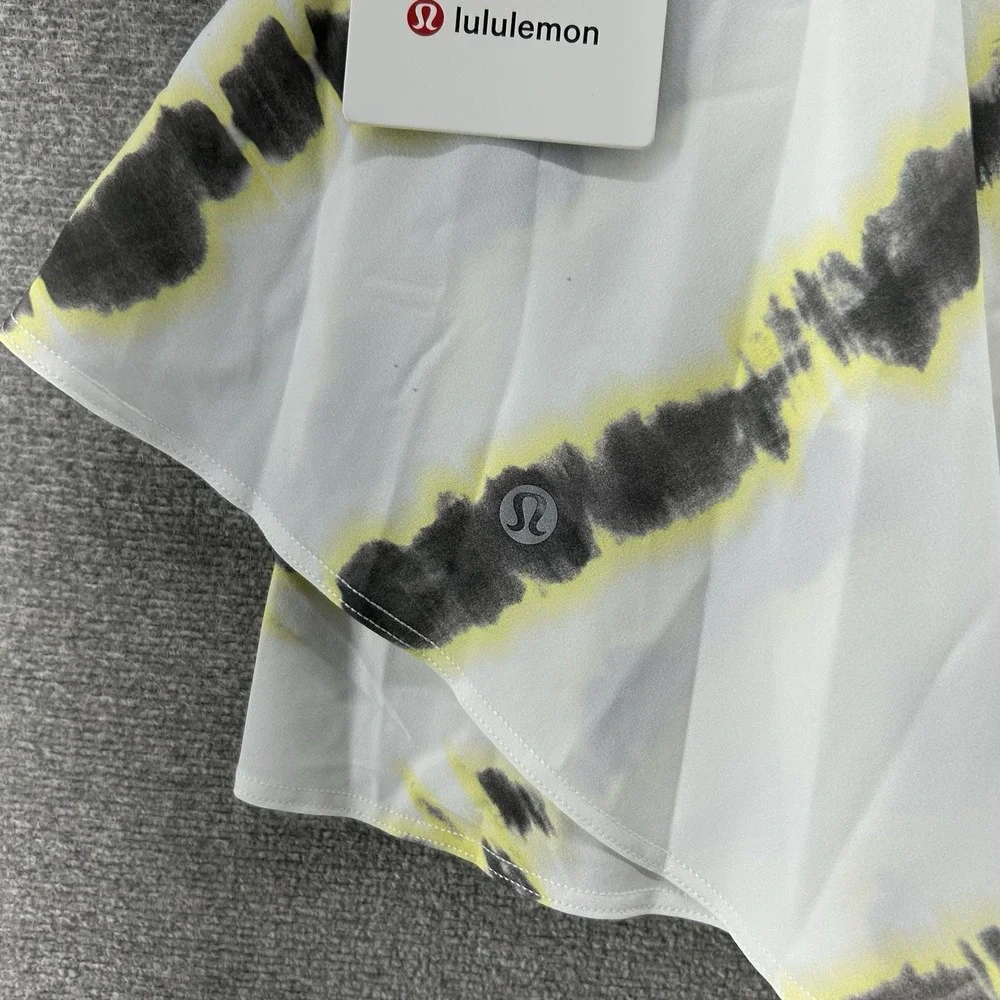Lululemon Court Rival RH Skirt Skort Long Women Sz 10 Transverse Yellow NEW $88